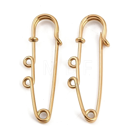Ion Plating(IP) 304 Stainless Steel Safety Pins Brooch Findings STAS-K252-05A-G-1
