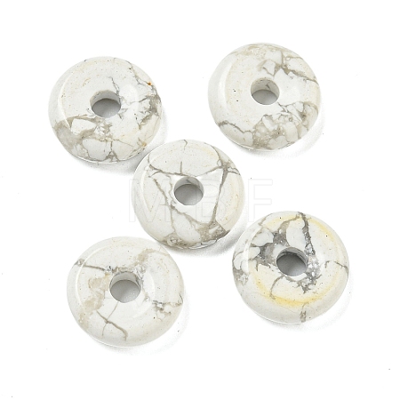 Natural Howlite Donut/Pi Disc Charms G-G142-01G-1