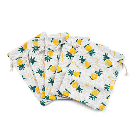 Polycotton(Polyester Cotton) Packing Pouches Drawstring Bags ABAG-T007-02J-1
