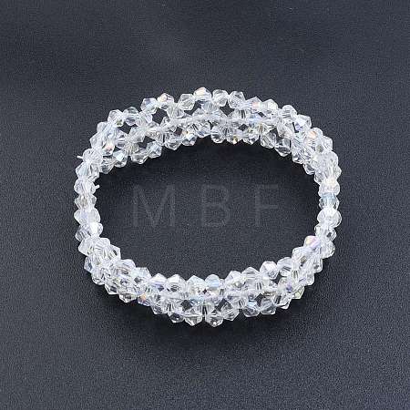 Bling Glass Beaded Stretch Bracelet BJEW-N018-03-03-1
