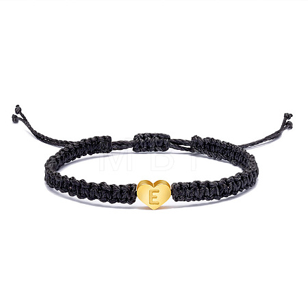 Alloy Heart with Letter Pattern Bead Braided Bead Bracelets FS-WGEB992-05-1