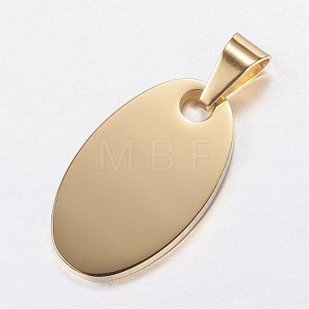 304 Stainless Steel Stamping Blank Tag Pendants STAS-P055-03G-1
