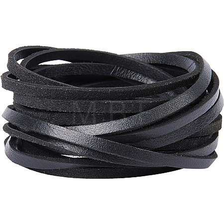 Flat Cowhide Leather Jewelry Cord LC-GF0001-10B-04-1