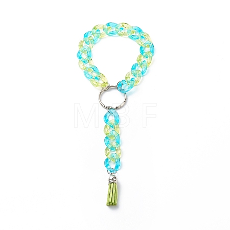 Wristlet Keychain Acrylic Curb Chain Keychain Bracelet KEYC-JKC00396-1