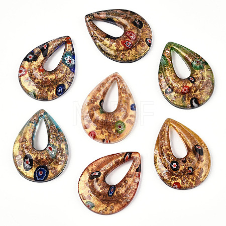 Handmade Gold Sand Lampwork Big Pendants LAMP-S189-14A-1