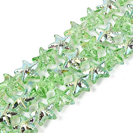 Electroplate Transparent Glass Beads Strands EGLA-Q136-01A-09-1