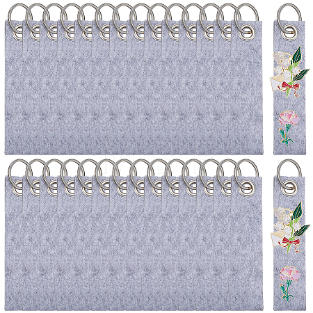 30Pcs Non-Woven Fabric Keychains KEYC-SP0001-64B-1
