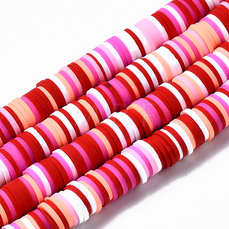 Handmade Polymer Clay Beads Strands CLAY-R089-8mm-104-1