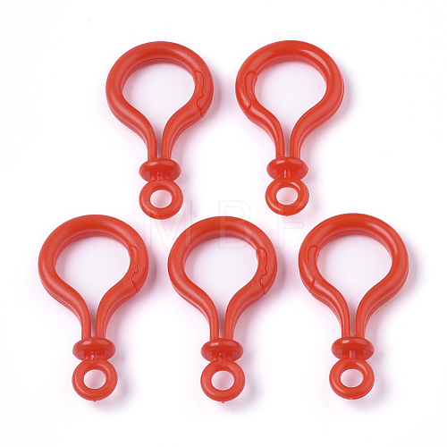 Opaque Solid Color Bulb Shaped Plastic Push Gate Snap Keychain Clasp Findings KY-T021-01I-1
