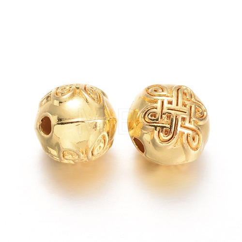 Round Alloy Beads PALLOY-L166-39G-1