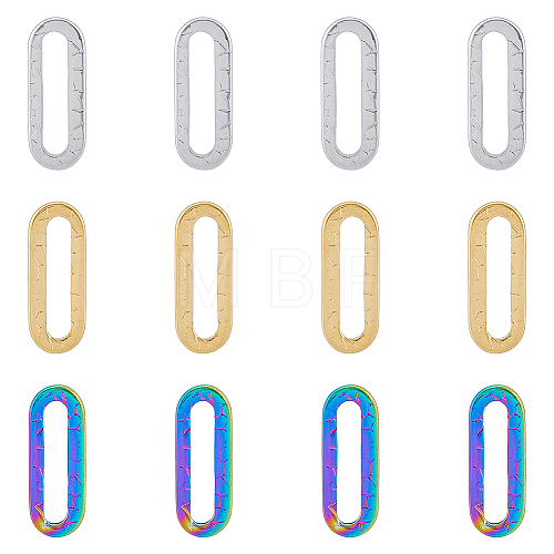 36Pcs 3 Colors 304 Stainless Steel Linking Ring STAS-DC0014-16-1