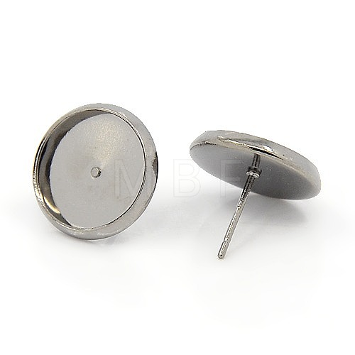Gunmetal Metal Color Brass Ear Studs Settings X-IFIN-Q005-B-1