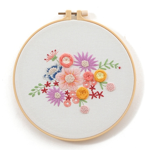 Flower Pattern 3D Embroidery Starter Kits with Pattern and Instructions PW-WG29951-02-1