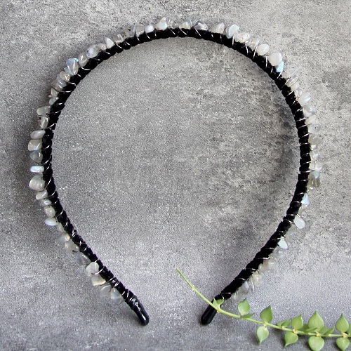 Natural Labradorite Hair Bands PW-WG1C09B-18-1