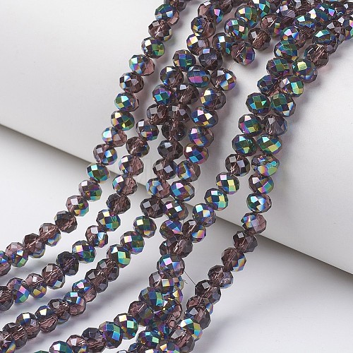 Electroplate Transparent Glass Beads Strands EGLA-A034-T3mm-Q05-1