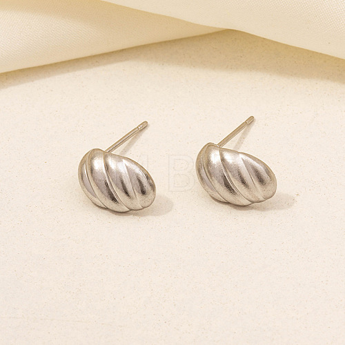 Stylish Irregular Stainless Steel Half Hoop Stud Earrings for Women CF3363-5-1