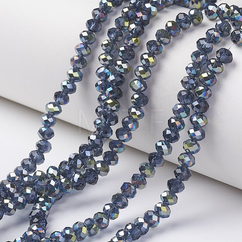 Electroplate Transparent Glass Beads Strands EGLA-A034-T1mm-S16-1