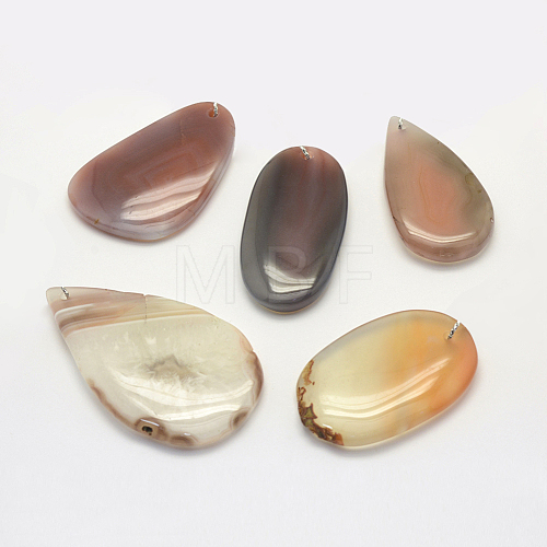 Natural Agate Pendants G-G694-A-03-1