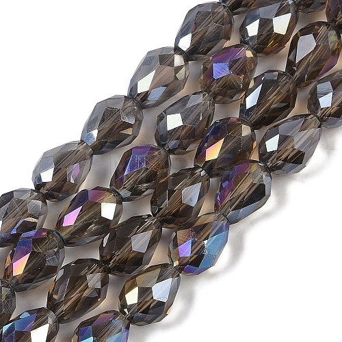 Transparent Electroplate Glass Beads Strands EGLA-N013-T6mm-B27-1