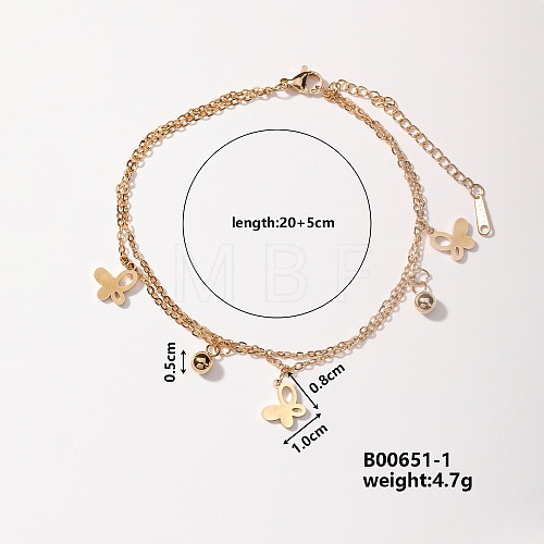 Cute Fashionable Butterfly Stainless Steel Bracelet for a Stylish and Versatile Look UX2377-1