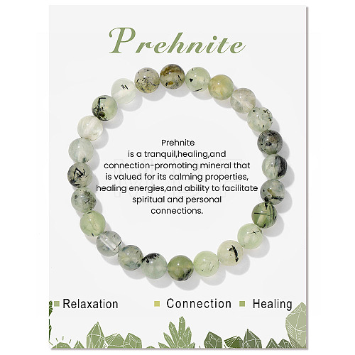 Natural Prehnite Beaded Stretch Bracelets PW-WG7FE75-12-1