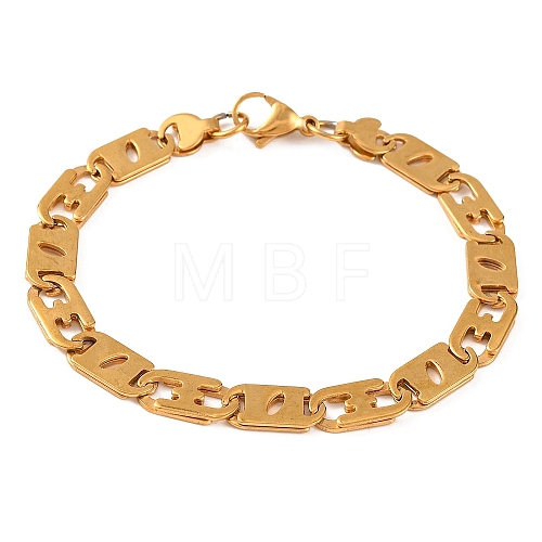 PVD Vacuum Plating 304 Stainless Steel Mariner Link Chain Bracelets BJEW-B078-77GP-1