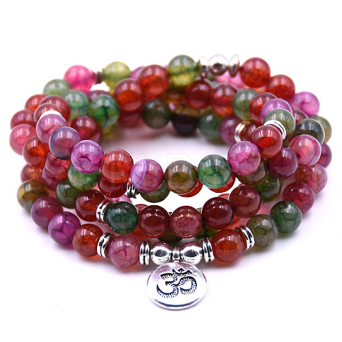 Bohemian Styles Natural Round Other Jade Beaded Stretch Bracelets for Women Men XW1500-13-1