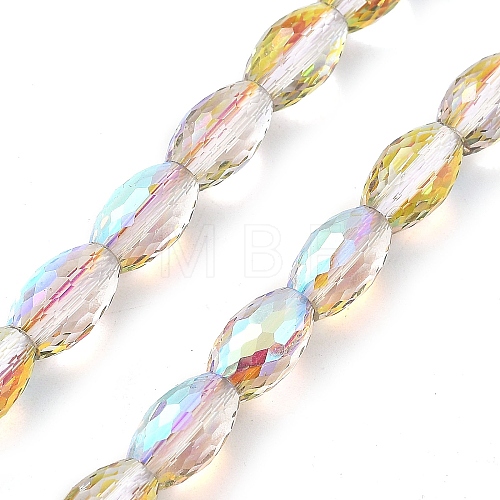 Electroplate Transparent Glass Beads Strands EGLA-M032-02A-HR02-1