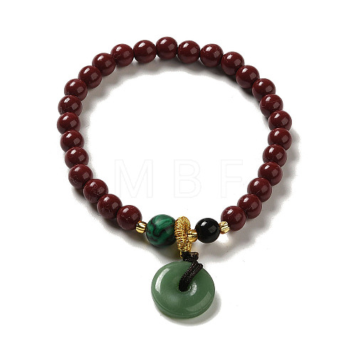 Cinnabar Mala Bead Bracelets BJEW-B080-30-1