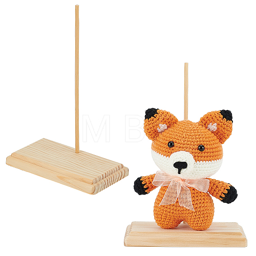 Crochet Doll Wood Display Stands ODIS-WH0070-10-1