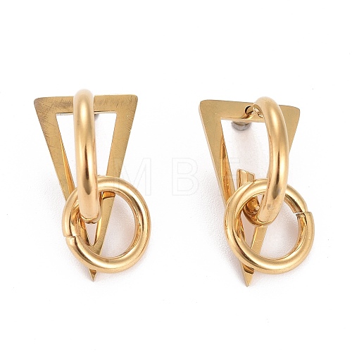 304 Stainless Steel Half Hoop Earrings EJEW-F257-03G-1