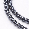 Non-magnetic Synthetic Hematite Beads Strands G-S086-3mm-3