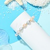 Natural Cultured Freshwater Pearl & Brass Beaded Bracelets for Women BJEW-JB13745-2