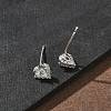 Brass Micro Pave Clear Cubic Zirconia Stud Earrings for Women EJEW-F403-04P-3