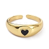 Real 18K Gold Plated Heart Open Cuff Rings KK-C224-09G-2