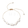 Adjustable Natural Shell Braided Beads Bracelets for Women BJEW-JB10978-3