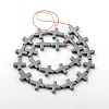 Electroplate Gorgeous Cross Non-magnetic Synthetic Hematite Beads Strands G-L268-11-2