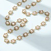 304 Stainless Steel Glass Link Chain Necklaces SA-CBA725A-25C-G-1