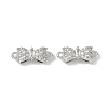 Brass Micro Pave Clear Cubic Zirconia Connector Charms KK-S367-21B-1