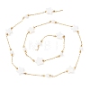 304 Stainless Steel & Natural Shell Star & Round Bead Cable Chains CHS-G048-10G-3
