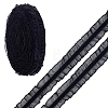 Polyester Elastic Pleated Lace Ribbon OCOR-WH0036-70A-1