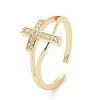 Brass Micro Pave Cubic Zirconia Rings RJEW-E072-01G-1