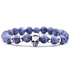 Natural Blue Spot Jasper Stretch Bracelets OR4377-6-1