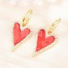 Valentine's Day Heart Brass Micro Pave Clear Cubic Zirconia Hoop Earrings EJEW-Z164-10G-01-3