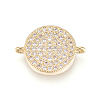 Brass Micro Pave Cubic Zirconia Links ZIRC-L078-032G-NR-1