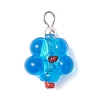 6Pcs 6 Colors Handmade Silver Foil Glass Lampwork Pendants PALLOY-JF04685-2