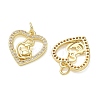 Brass Micro Pave Clear Cubic Zirconia Pendants KK-T085-16G-G-2