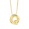 Brass Micro Pave Clear Cubic Zirconia Initial Pendant Necklaces FS-WGF17D9-22-1