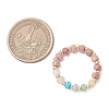 3Pcs Gemstone Disc Bead with Brass Finger Rings RJEW-JR00985-03-4
