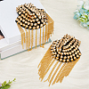 Fashionable Punk Style Chain Tassel Epaulettes DIY-WH0304-475G-4